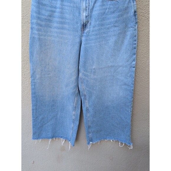 Abercrombie & Fitch Crop Wide Leg Jeans Womens 30/10 Blue High Rise - Picture 3 of 7